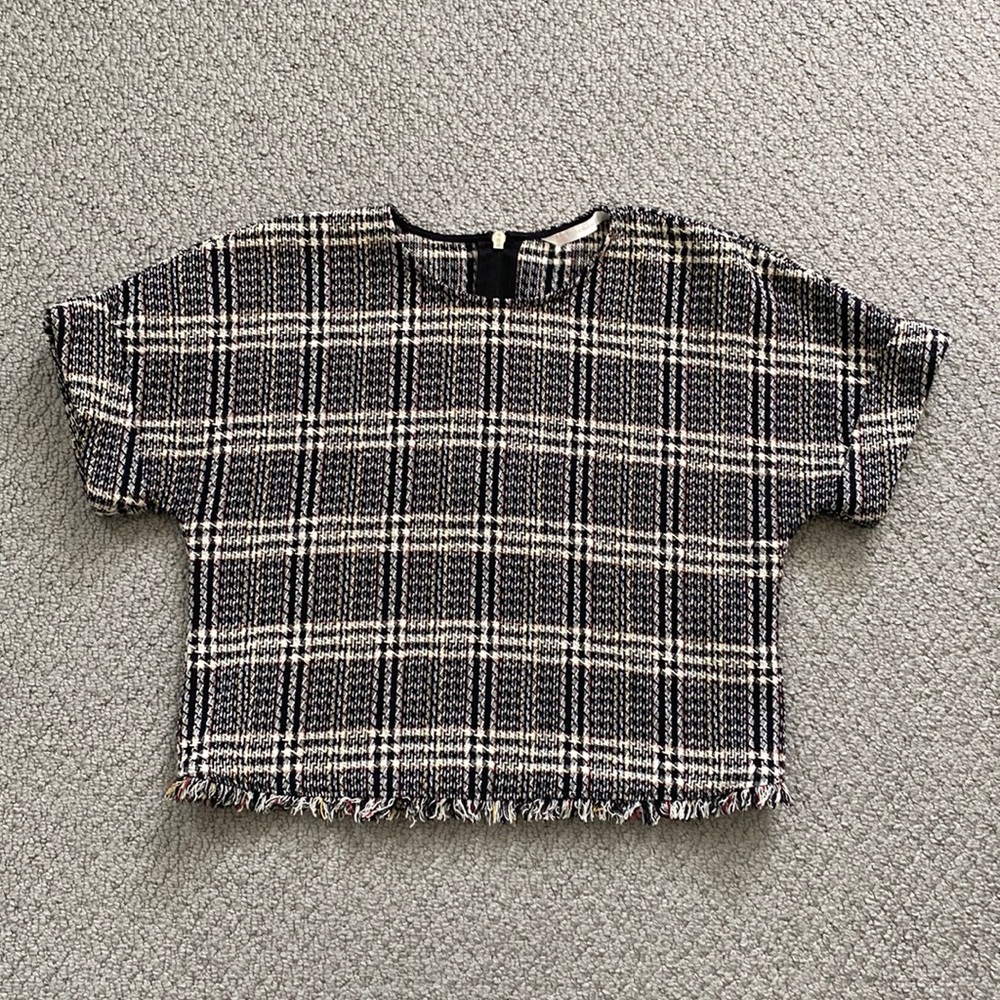 Zara Tweed Cropped Shirt